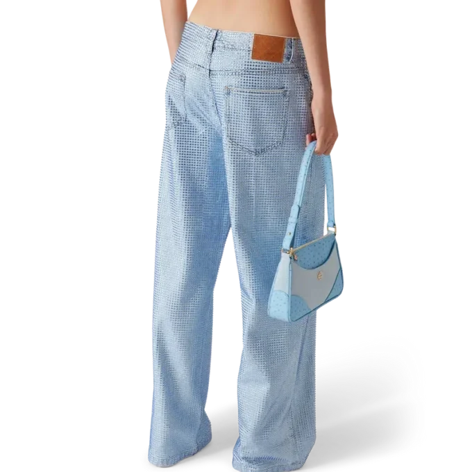Jeans med krystalpynt