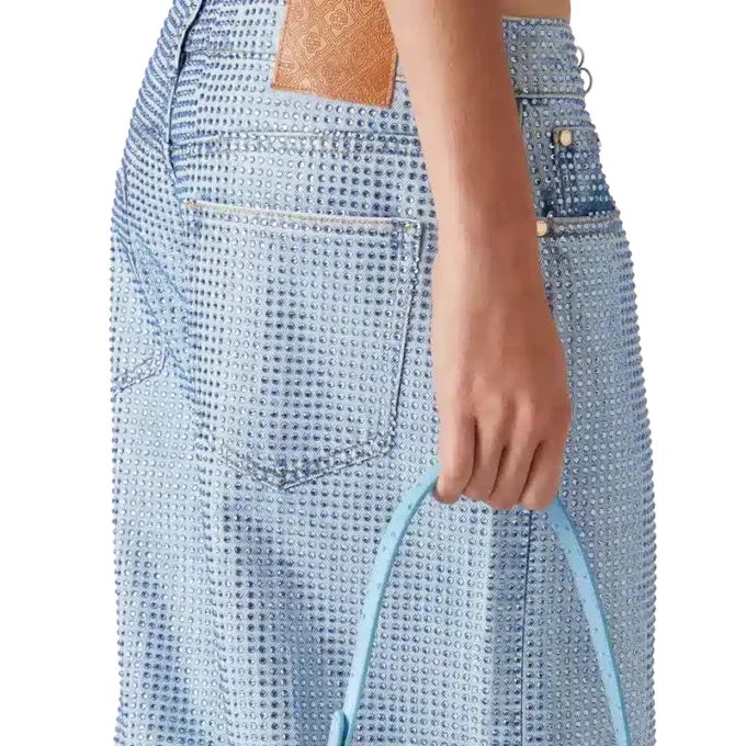 Jeans med krystalpynt