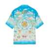 Kawaii-motivet kortærmede shorts i silketwill