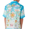 Kawaii-motivet kortærmede shorts i silketwill