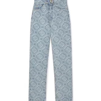 Klassiske monogram-blegede denimbukser