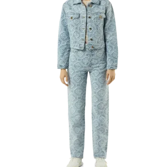 Klassiske monogram-blegede denimbukser