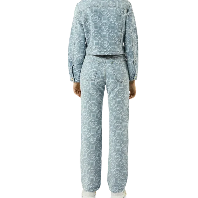 Klassiske monogram-blegede denimbukser
