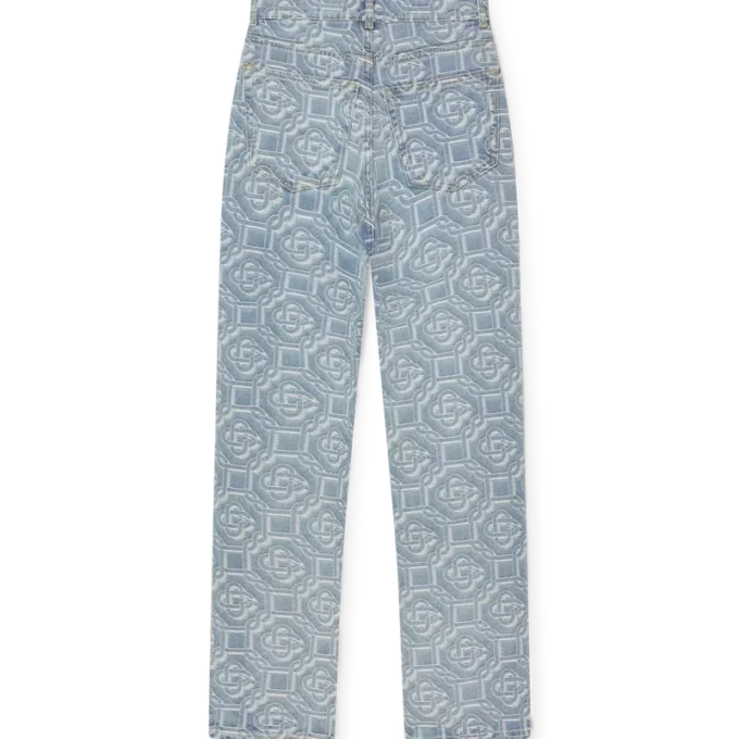 Klassiske monogram-blegede denimbukser