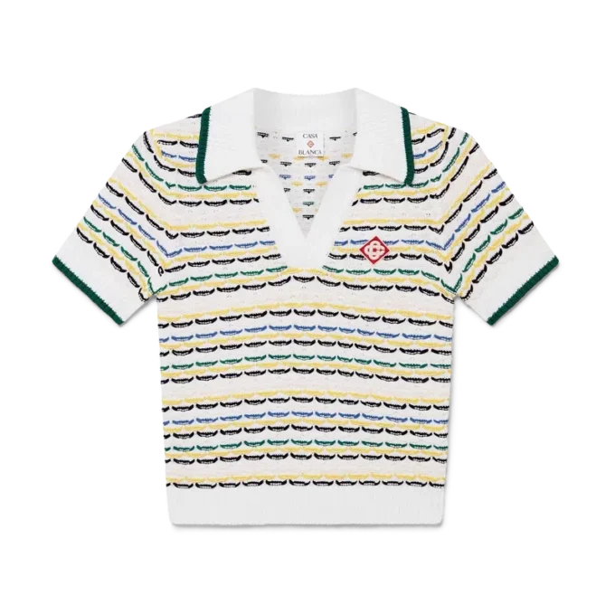 Kort polo-shirt i bomuld med tuck-sting