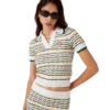 Kort polo-shirt i bomuld med tuck-sting