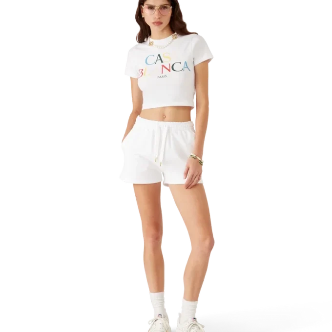 Kort T-shirt med stablet logo Kort T-shirt med stablet logo