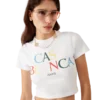 Kort T-shirt med stablet logo Kort T-shirt med stablet logo