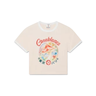 Kort T-shirt med svampeemblem