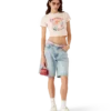 Kort T-shirt med svampeemblem Kort T-shirt med svampeemblem