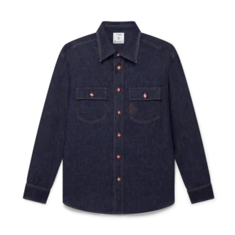 Kortærmet denimskjorte med broderet logo