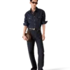 Kortærmet denimskjorte med broderet logo