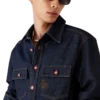 Kortærmet denimskjorte med broderet logo