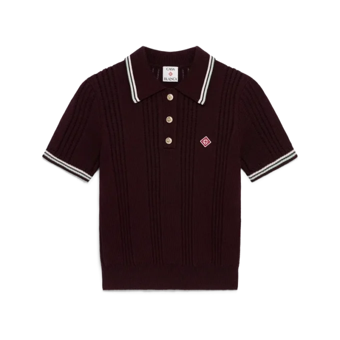 Kortærmet Poloshirt i bomuldsstrik