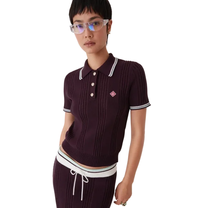 Kortærmet Poloshirt i bomuldsstrik