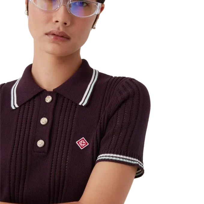 Kortærmet Poloshirt i bomuldsstrik