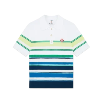 Kortærmet poloshirt med gradientstriber