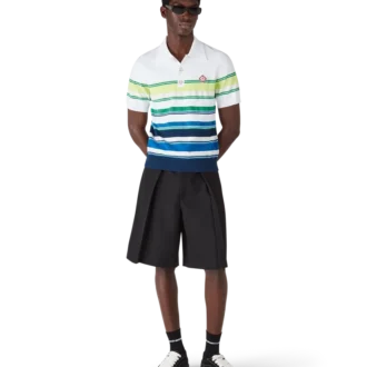 Kortærmet poloshirt med gradientstriber