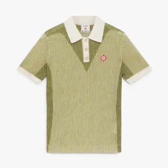 Kortærmet poloshirt med lodrette striber