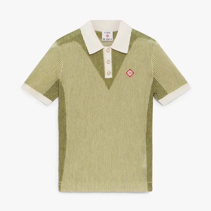 Kortærmet poloshirt med lodrette striber