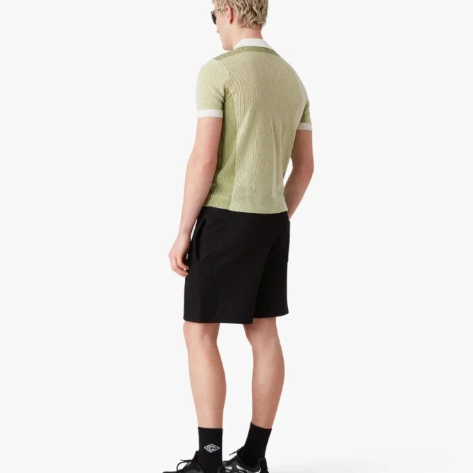 Kortærmet poloshirt med lodrette striber