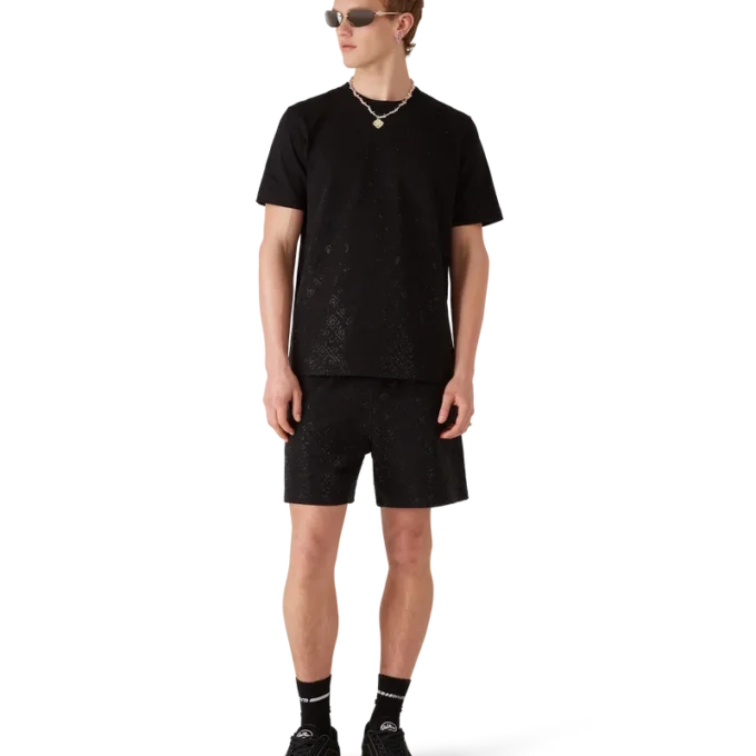 Kortærmet T-shirt med krystalmonogramlogo