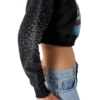La Pramonition cropped sweatshirt med krystalpynt La Pramonition cropped sweatshirt med krystalpynt