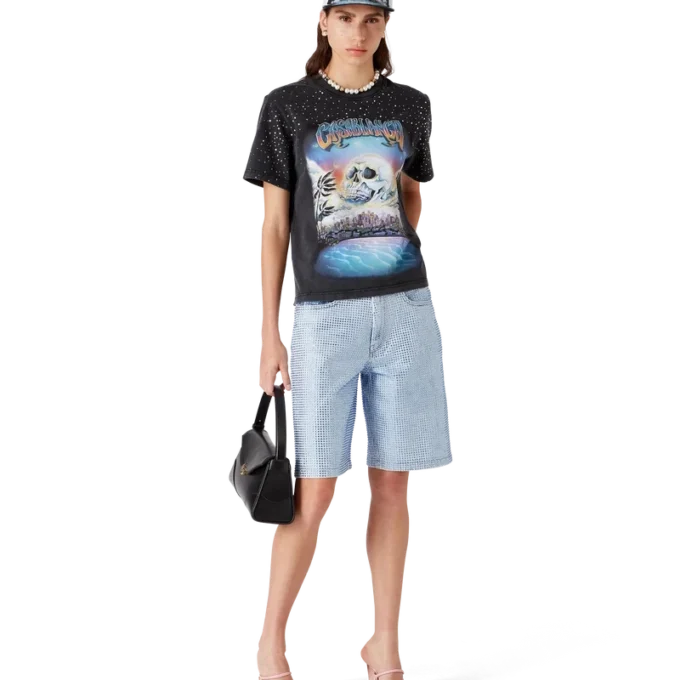 Denim Shorts med krystalpynt Denim Shorts med krystalpynt