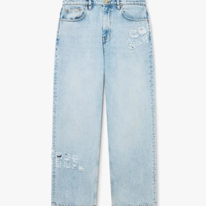 Light Wash Graffiti-jeans
