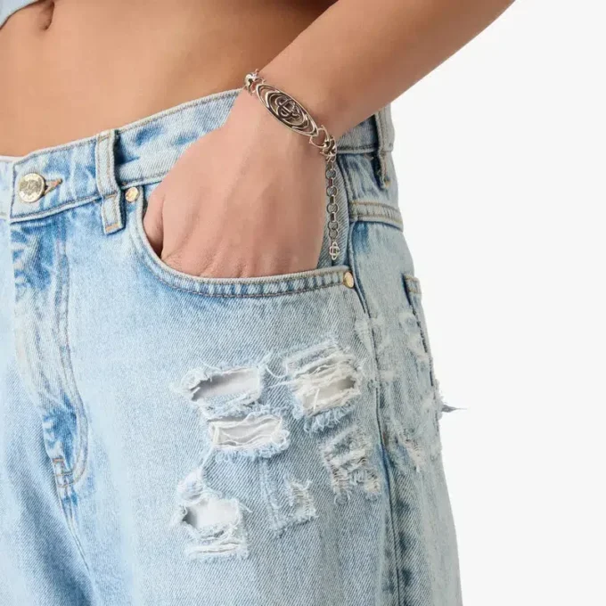 Light Wash Graffiti-jeans