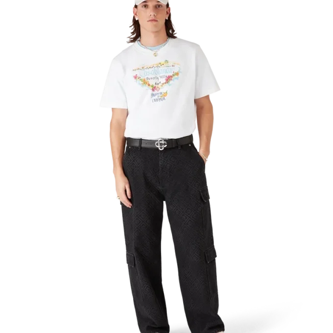 Los Angeles Store T-shirt med trykt logo og korte ærmer