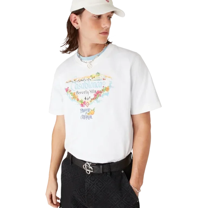 Los Angeles Store T-shirt med trykt logo og korte ærmer