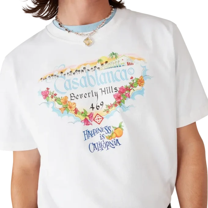 Los Angeles Store T-shirt med trykt logo og korte ærmer