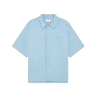 Lyseblå monogram-kortærmet skjorte i shorts