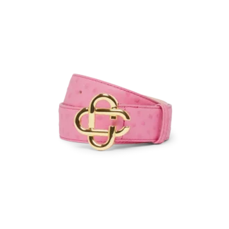 Lyserødt bælte med præget CC-logo