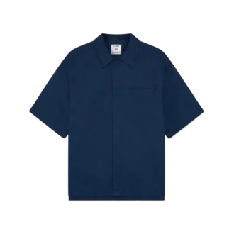 Marineblå monogram-kortærmet skjorte