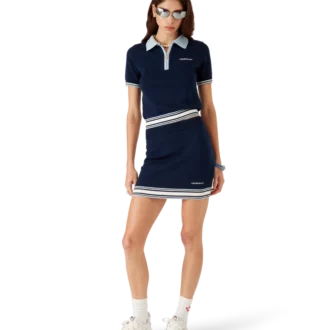 Merino-strikket tennis-poloskjorte