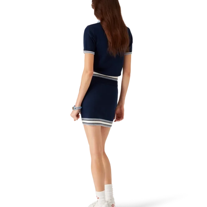 Merino-strikket tennis-poloskjorte