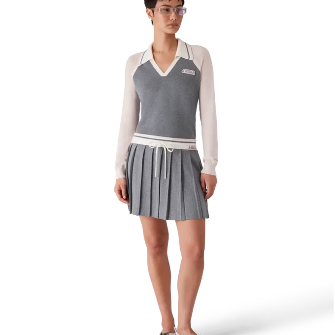 Merino Tennis langærmet Poloshirt