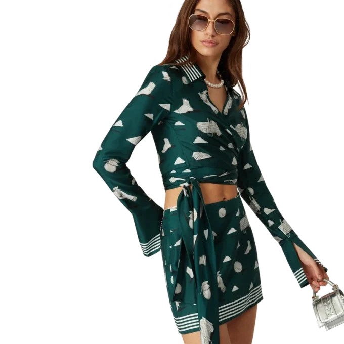 Metaphysical silke-wrap-skjorte