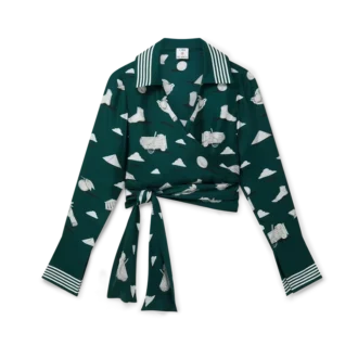 Metaphysical silke-wrap-skjorte