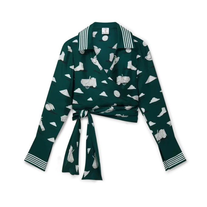 Metaphysical silke-wrap-skjorte