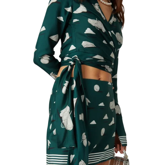 Metaphysical silke-wrap-skjorte