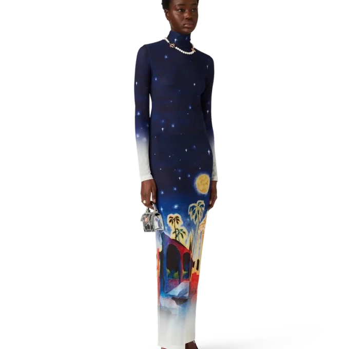 Midnight Acropolis Mesh-kjole