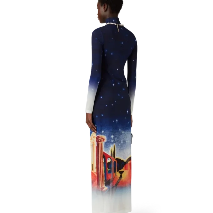 Midnight Acropolis Mesh-kjole