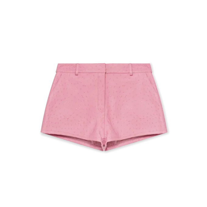 Mini-shorts i præget læder