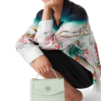 Mint Monogram-præget Mini Jeanne-taske