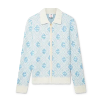 Mohair-trøje med monogram og lynlås Mohair-trøje med monogram og lynlås