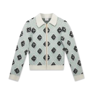 Mohair-trøje med monogram og lynlås