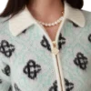 Mohair-trøje med monogram og lynlås